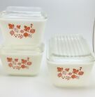 Vintage Pyrex 501 502 Pink Gooseberry Refrigerator Dishes 1.5 Cup Pint Set