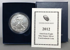 2012-W U.S. $1 Burnished American Silver Eagle (w/Box & COA) ~ 1oz Silver Coin