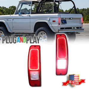 Pair Red LED Tail Lights For 1967-1972 Ford Truck F100/250/350 E100 E200 Bronco (For: 1972 Ford F-100)