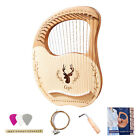 19-String Wooden Lyre Harp Resonance Box String Instrument W/ Tuning Wrench S6H5