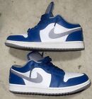 Nike Air Jordan 1 Retro Low True Blue Cement White 553558-412 Shoes 2022 Sz 8.5