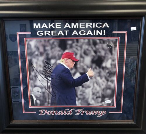 President Donald Trump Signed 11x14 Photo Custom Framed COA JSA