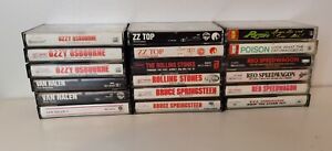 Lot of 18 Heavy Metal Cassette Tapes Ozzy Osborne Van Halen Posion and many more