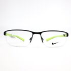 Nike Eyeglasses Frames 8098 015 Black Yellow Rectangular Half Rim 56-16-140