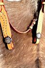 Horse Show Saddle Tack Rodeo 1 Ear Bridle Western Leather Headstall  7839HA