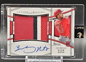 New Listing2023 ZACH NETO RC Panini National Treasures /99 RPA On Card Auto 4 Color Patch
