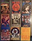 Retro Rock Concert Poster Postcards 4”x6” Lot of 9 Blank on back