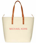 Michael Kors Tote Bag Cream Coral Beach Shopping Travel Purse Handbag BNWT