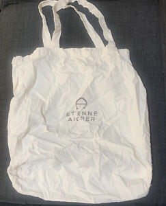 Etienne Aigner Off White Tote Bag Reusable Shopping Bag ~14” x 15”