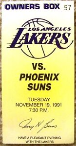 ‘Rare’ Los Angeles Lakers (Owners Box) Jerry Buss 1991 Ticket Stub