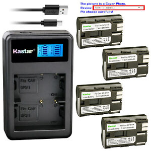 Kastar Battery LCD Dual Charger for Canon BP-511 BP-511A EOS 40D EOS 50D EOS D30