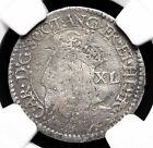 SCOTLAND. Charles I, 1637-42, Silver 40 Pence, NGC VF Details