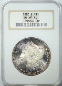 New Listing1880-S Morgan Dollar $1 NGC Fatty MS64PL - Prooflike - TONED!