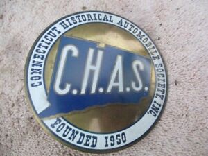 Founded 1950 Connecticut Historical Automobile Society, Inc. brass badge