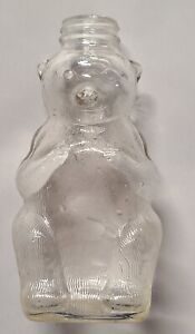 VTG 1950's Snow Crest Beverages Bear Glass Bottle Bank - Salem, Mass - No Cap