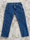 Wrangler 1013MWZGK Jeans Mens 34x30 Blue Cowboy Cut Straight Leg Dark Denim