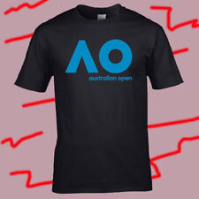 Australian Open AO Tennis Logo Men's Black T-Shirt Size S-3XL
