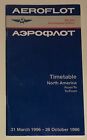 Aeroflot Russian International Airlines North American timetable 3/31/96