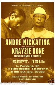 ANDRE NICKATINA /KRAYZIE BONE 2013 PORTLAND CONCERT POSTER-Bone Thugs N' Harmony