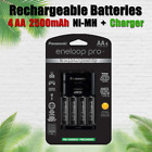 Panasonic Eneloop PRO Rechargeable Batteries 4 AA + Fast Charger NiMH 2500mAh 🔋