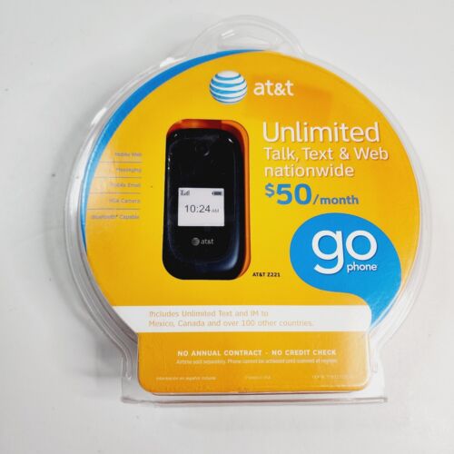 New ListingGenuine AT&T Prepaid Go Phone Model Z221 3G Talk Text Data NEW SEALED