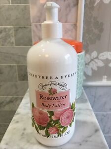 Crabtree & Evelyn ROSEWATER Body Lotion w/ Pump 16.9 oz