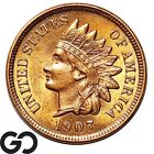 1907 Indian Head Cent Penny, Stunning Red, Superb Gem BU++ RD