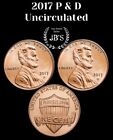 2017-P&D Lincoln Shield Cent (2) Penny Set BRILLIANT UNCIRCULATED *JB's Coins*