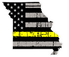 Missouri State (E26) Thin Yellow Line Dispatch Vinyl Decal Sticker Car/Truck Lap