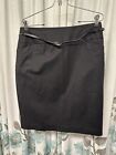 liz claiborne Skirt black Pencil Stretch Belt Size 12 NWT