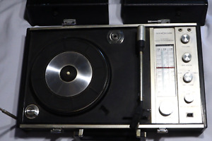 Vintage Portable Radio Turntable Record Player 2 Speakers Working