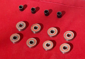 Powell Peralta BONES REDS Precision Skateboard Bearings Set Used w/Spacers