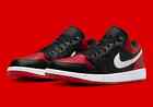 Nike Air Jordan 1 Low Bred Toe Black Red White 553558-066 Men's or GS Shoes NEW