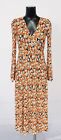 MNG Mango Women's Long Sleeve Printed Textured Dress Eg7 Multicolor Size XS NWT