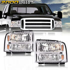 Fit For 1999-2004 Ford F250 F350 Ford Super Duty Excursion Conversion Headlights (For: 2002 Ford F-350 Super Duty Lariat 7.3L)
