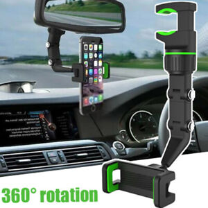 360°Multifunctional Rearview Mirror Phone Holder Universal for Cell Phone GPS US (For: More than one vehicle)