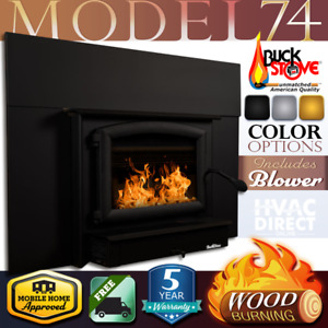 Buck Stove Model 74 Wood Burning Fireplace Insert with Blower - Up to 2600 SQFT