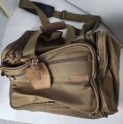 Briggs and Riley Travelware Brown Canvas Carry On Duffle Bag Tag Here Euc