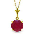 2.25 CTW 14K Solid gold fine Entering The Heart Ruby Necklace 16-24