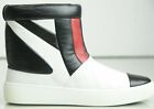 $895 New Chanel White Black Red Quilted Leather Boots Sneakers Shoes 36 38.5