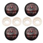 4 Black License Plate Frame Tag Screw Snap Cap Covers - WIDOW SPIDER BC014