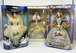 New ListingLot of 3 Collectible Barbies-Swan Queen, Celebration Barbie, Sleeping Beauty NEW