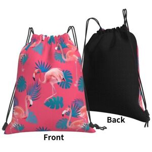 Cute flamingo Drawstring Bag Sack Gym Beach Travel Backpack School Tote