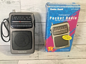 Vintage Radio Shack Portavision Pocket Radio AM/FM Analog TV Band ** Tested