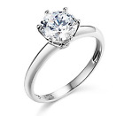 2 Ct Round Real 14K White Gold Created Diamond Solitaire Engagement Wedding Ring