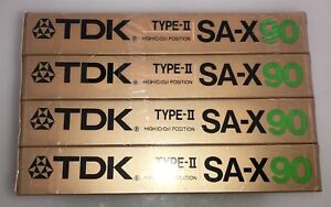 TDK SA-X 90 TYPE II 4 Pack BLANK CASSETTE TAPE SEALED Four tapes Made in Japan