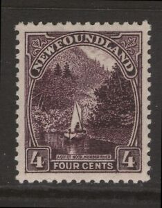 NEWFOUNDLAND 134 1923 PICTORIAL 4c BROWN VIOLET A QUIET NOOK HUMBER RIVER VF MNH