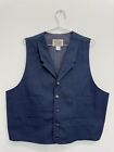 Frontier Classics Old West Victorian Lined Cinch Back Navy Blue Vest Mens XL