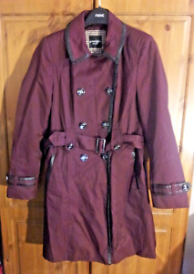Principles Ben de Lisi coat size 10 / 12 small red burgundy trench faux leather
