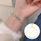 Fashion Gold Zircon Five Flower Bracelet Adjustable Bangle Women Jewelry Gift